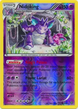 Nidoking 45/114 Rare Steam Siege Pokemon Reverse Holo Lightly Played - Image 1