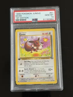 Pokemon TCG Eevee Jungle 1st Edition PSA 10 51/64 Regular English - Image 1