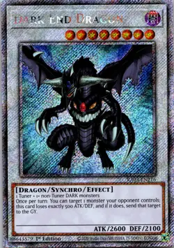 2023 Yu-Gi-Oh! Dark End Dragon RA03-EN216 QC Secret Rare 1st Ed NM Synchro - Image 1