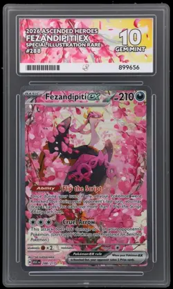 Fezandipiti EX 288/217 SIR Ascended Heroes Pokemon Ace Graded 10 English - Image 1