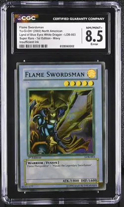 Flame Swordsman LOB-003 1st Edition Faded Wavy Yu-gi-oh! CGC 8.5 Nm/mint+ *002 - Image 1