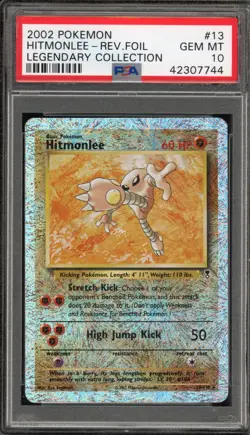 Pokemon Hitmonlee Legendary Coll. Reverse Holo Rare #13 PSA 10 Gem Mint - Image 1