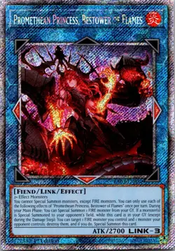 2023 Yu-Gi-Oh! Promethean Princess, Bestower of Flames RA03-EN050 Super Rare 1st - Image 1