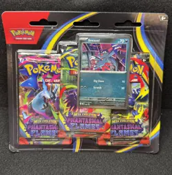 Pokemon Phantasmal Flames Three-Booster Blister NEW Sealed - Sneasel - Image 1