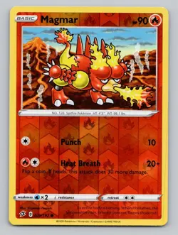 Reverse Holo Magmar 029/192 Common Rebel Clash Pokemon - Image 1