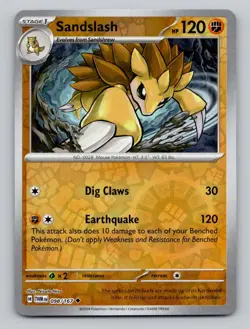 Reverse Holo Sandslash 098/167 Uncommon Twilight Masquerade Pokemon - Image 1