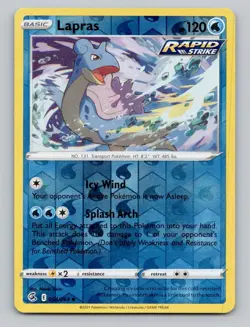 Reverse Holo Lapras 054/264 Uncommon Fusion Strike Pokemon - Image 1