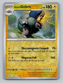 Reverse Holo Alolan Golem 046/159 Uncommon Journey Together Pokemon - Image 1