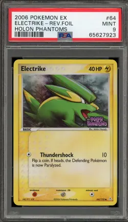 Pokemon Electrike EX Holon Phantoms Reverse Holo #64 PSA 9 Mint - Image 1