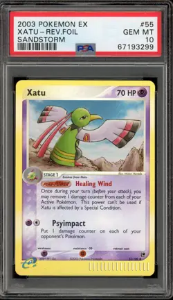 Pokemon Xatu EX Sandstorm Reverse Holo #55 PSA 10 Gem Mint - Image 1