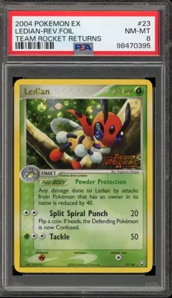 Pokemon Ledian EX Team Rocket Returns Reverse Holo Rare #23 PSA 8 - Image 1