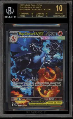 Pokemon Mega Charizard X ex Phantasmal Flames SIR #125 BGS 10 BLACK LABEL - Image 1