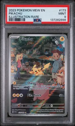 Pikachu 173/165 English Illustration Rare PSA 9 Mint 151 Pokemon Card 2023 S&V - Image 1