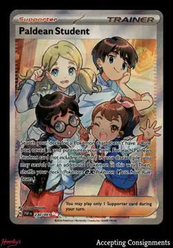 2024 Pokemon Scarlet and Violet Paldean Fates #230 Paldean Student FULL ART - Image 1