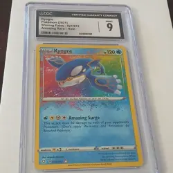 Kyogre Amazing Rare Shining Fates CGC 9 021/072 Holo Pokemon Card - Image 1