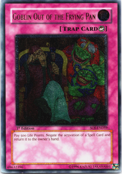 2006 Yu-Gi-Oh! Goblin Out of the Frying Pan SOI-EN059 Ultimate Rare 1st Ed NM - Image 1