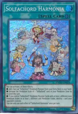 Yugioh! Solfachord Harmonia - ANGU-EN024 - Super Rare - 1st Edition Near Mint, E - Image 1