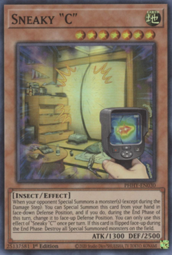 Yugioh! Sneaky "C" - PHHY-EN030 - Super Rare - 1st Edition Near Mint, English - Image 1