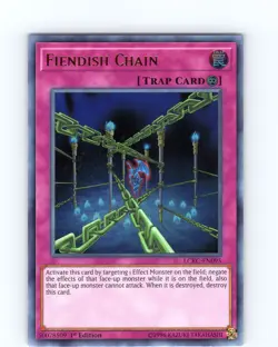 Yu-Gi-Oh TCG Fiendish Chain LCKC-EN095 1st Edition Ultra Rare Card NM - Image 1