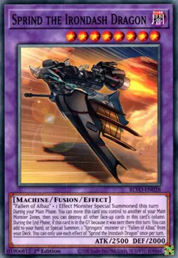Yugioh! Sprind the Irondash Dragon - BLVO-EN038 - Common - 1st Edition Near Mint - Image 1