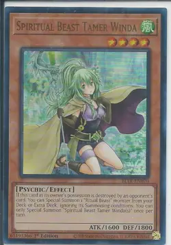 Yugioh! Spiritual Beast Tamer Winda - BLTR-EN070 - Ultra Rare - 1st Edition Near - Image 1