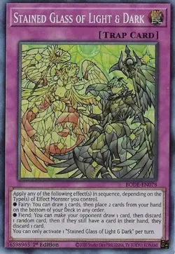 Yugioh! Stained Glass of Light & Dark - BODE-EN078 - Super Rare - 1st Edition Ne - Image 1