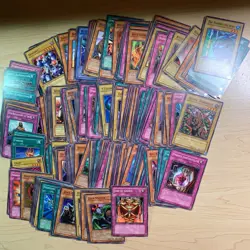 Vintage Yu-Gi-Oh! Tin w/ 90+ Cards - Playmat, Rulebook, Magic, Trap, Monster Lot - Image 2