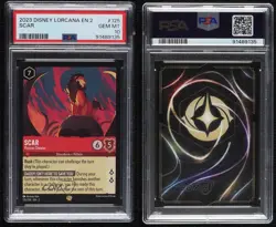 2023 Disney Lorcana - Rise of the Floodborn 2 Scar Vicious Cheater PSA 10 GEM MT - Image 3