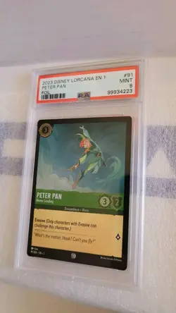 2023 Disney Lorcana EN 1 Peter Pan Never Landing 91/204 Foil PSA 9 First Ch - Image 1