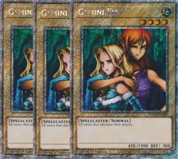 3x Yu-Gi-Oh! Gemini Elf RA03-EN109 Platinum Secret Rare Playset - Image 1