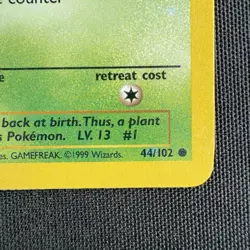 Pokemon TCG Bulbasaur 44/102 Base Set WOTC Vintage Common Card - Image 3