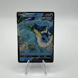 Pokemon TCG Vaporeon v SWSH150 Black Star Promo Holo Card NM Condition - Image 1