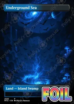 Underground Sea FOIL Original Dual Land Proxy Card Custom Space Art Design - Image 1