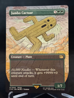 MTG Magic the Gathering FIN Final Fantasy Borderless Jumbo Cactuar - Rare - Image 1