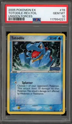 Pokemon Totodile EX Unseen Forces Reverse Holo #78 PSA 10 Gem Mint - Image 1