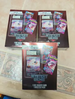 💥Pokemon TCG Mystery Gems Box CGC Graded Card Booster Pack LOT(3)💥 - Image 2