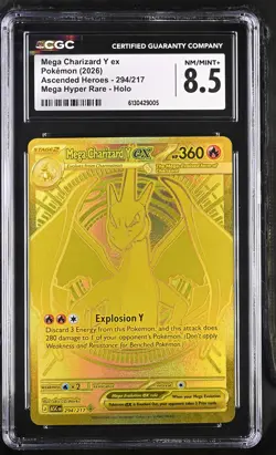 Mega Charizard Y EX 294/217 Hyper Rare Holo Pokemon CGC 8.5 Nm/mint+ *005 - Image 1