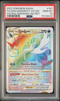 2022 POKEMON SWSH ASTRAL RADIANCE #197 FULL ART/HISUIAN SAMUROTT VSTAR PSA 10 - Image 1