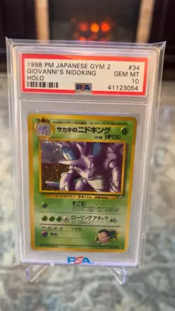PSA 10 1998 Giovanni s Nidoking Holo Pokemon Card Japanese Old Back Gem Mint - Image 1