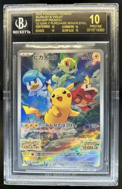 2022 Pokemon SV Black Star Promos JP Pikachu #001/SV-P BGS 10 Pristine Label - Image 1