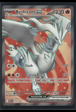 ✰ RESHIRAM EX 158/086 ULTRA RARE WHITE FLARE POKEMON ✰ NM/M - Image 2