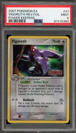 Pokemon Vigoroth EX Power Keepers Reverse Holo #41 PSA 9 Mint - Image 1
