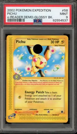 Pokemon Pichu Expedition e-Reader Demo Glossy Bk. #58 PSA 9 Mint - Image 1
