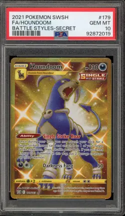 Pokemon Houndoom Battle Styles Secret Rare #179 PSA 10 Gem Mint - Image 1