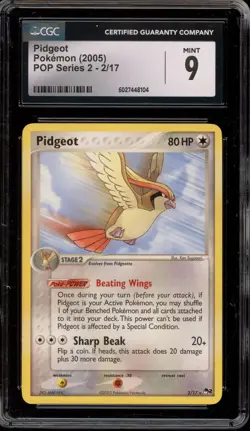 Pokemon Pidgeot POP Series 2 Rare #2 CGC 9 Mint - Image 1