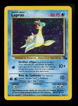 PORTUGUESE Lapras 10/62 Fossil 2000 Holo Rare WOTC Pokemon Card TCG - Image 1