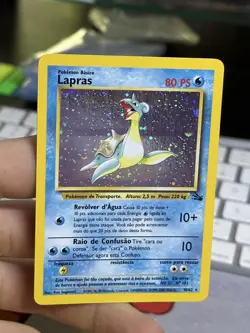 PORTUGUESE Lapras 10/62 Fossil 2000 Holo Rare WOTC Pokemon Card TCG - Image 3