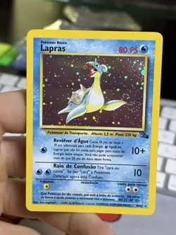 PORTUGUESE Lapras 10/62 Fossil 2000 Holo Rare WOTC Pokemon Card TCG - Image 4