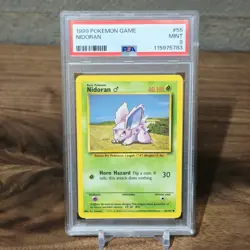 1999 POKEMON GAME BASE SET UNLIMITED 55 NIDORAN PSA 9 MINT - Image 1