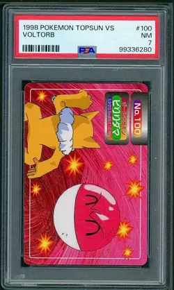 PSA 7 Voltorb Japanese Topsun Vs No 100 Pokemon Hypno - Image 1